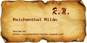 Reichenthal Milán névjegykártya